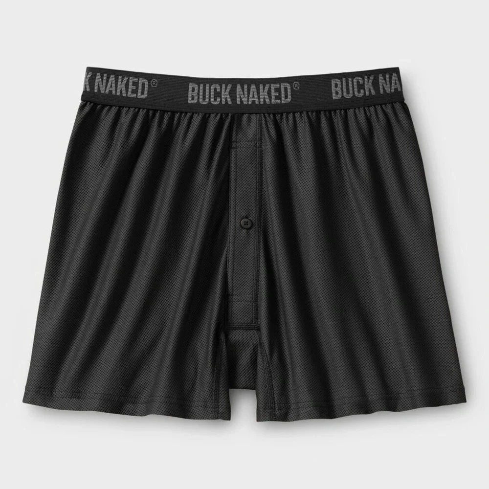 Duluth Trading Co Buck Naked Men Black Boxer Underwear 81316 Large L 36-38 NEW